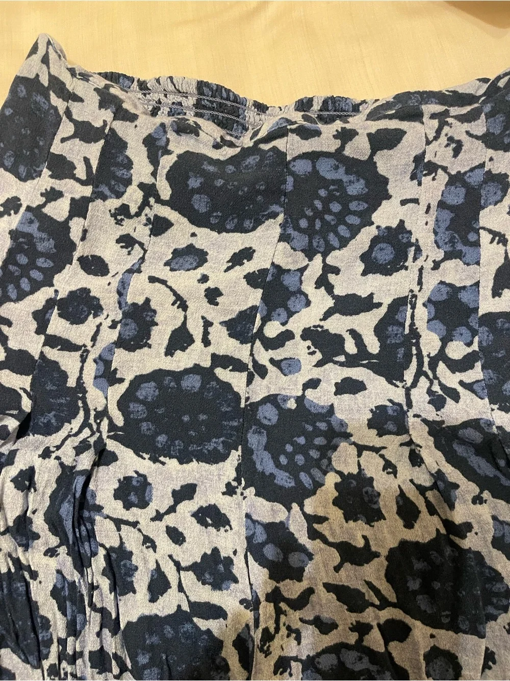 Free People Blue Floral Wide-Leg Crop Pants